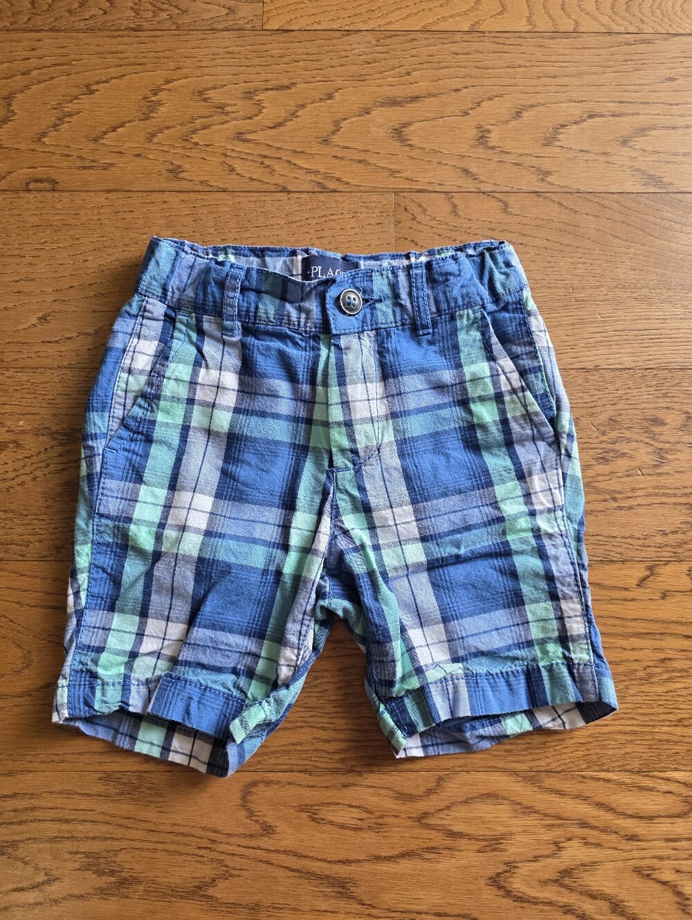 Place Blue Plaid Shorts Kids Size 4